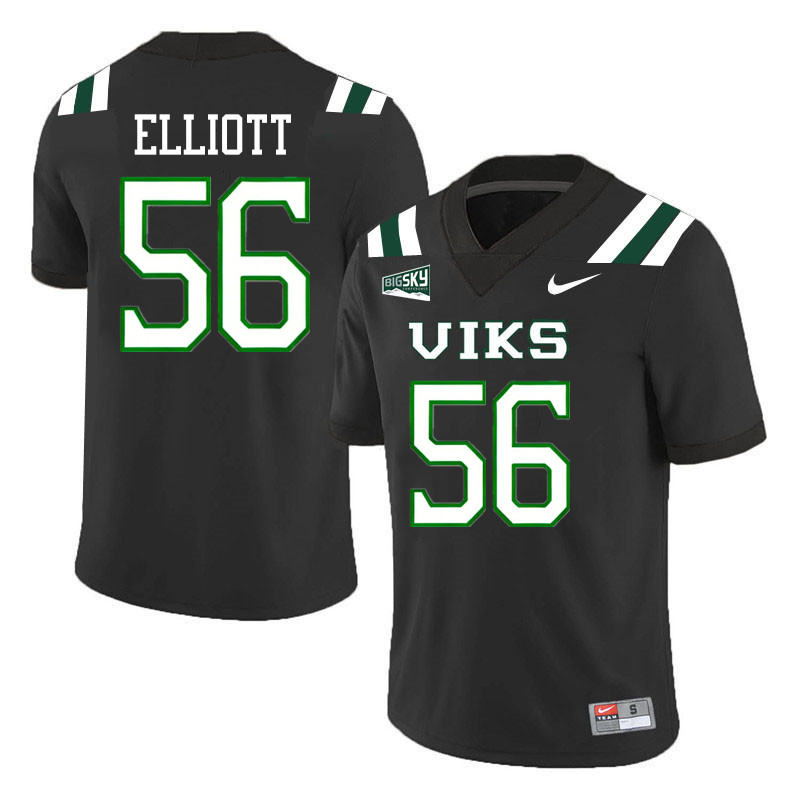 Portland State Vikings #56 Spencer Elliott College Footbaall Jerseys,Uniforms Stitched-Black